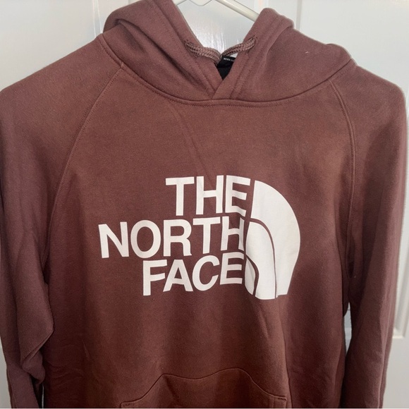 The North Face Hoodie Women’s Medium Brown Pullover Logo Sweatshirt - Picture 2 of 4